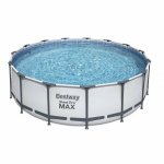 Bestway Okrúhly nadzemný bazén Steel Pro MAX s kartušovou filtráciou, schodíkmi a plachtou