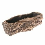 Betónový obal na kvetináč Wooden log hnedá, 28,5 x 12 cm