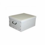 Compactor Skladacia úložná krabica - kartón box Compactor Anton 50 x 40 x 25 cm, biela / sivá