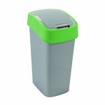 CURVER - Odpadkový kôš Flipbin 50 l, strieborno - zelený 