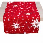 Forbyt Vianočný behúň Hviezdy červená, 40 x 80 cm