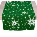 Forbyt Vianočný behúň Hviezdy zelená, 40 x 80 cm