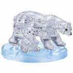 HCM Kinzel 3D Crystal puzzle Ľadov medvedica s mláďaťom, 40 dielikov 