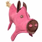 PafDog Prasiatko Pinky hračka pre psov z kože a juty, 28 cm