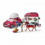 Schleich 42535 Dobrodružné auto s prívesom a koňom