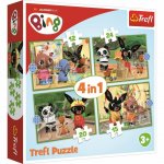 TREFL Bing: Šťastný den 4v1 12,15,20,24 dielov puzzle