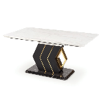 Sconto Jedálenský stôl VANCINZU biely mramor/čierna/zlatá
