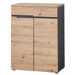Sconto Kuchynská zostava MAXIMA, 220 cm biela lesk/grafit