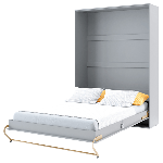 Sconto Sklápacia posteľ CONCEPT PRO CP-01 biela vysoký lesk, 140x200 cm, vertikálna