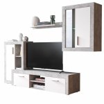 Sconto TV stolík CEDRIK biela/sivá