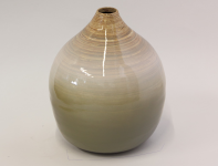 Bambusová dekoratívna váza výška 30 cm, šedo-biela
