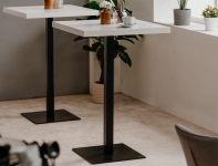 Barový stôl Quadrato 70x70 cm, biely/čierny