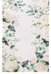 Behúň na stôl Biele ruže a hortenzie, 150x40 cm