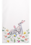 Behúň na stôl Veľkonočný motív - zajačikovia na lúke, 150x40 cm