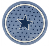 Detský koberec Diamond Kids 120x120 cm, motív hviezda, modrý