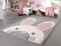 Detský koberec Diamond Kids 120x170 cm, šedý motív zajačik