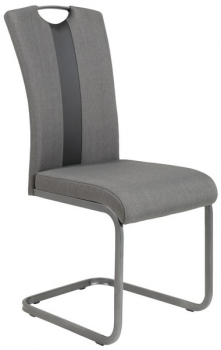 Jedálenská stolička Amber, šedá látka / ekokoža