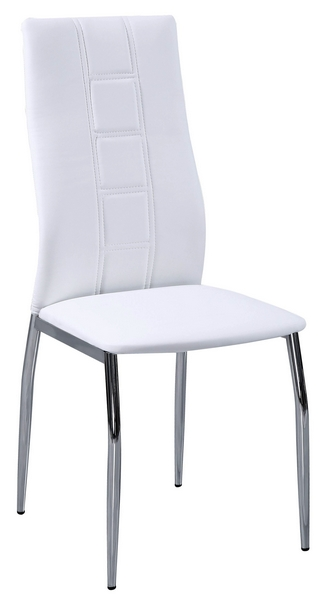 Jedálenská stolička Lisa, biela ekokoža