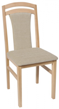 Jedálenská stolička Sylva, buk / béžovo-krémová tkanina