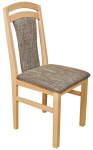 Jedálenská stolička Sylva, buk / čierno-béžová tkanina