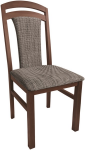 Jedálenská stolička Sylva, palisander/čierno-hnedá tkanina