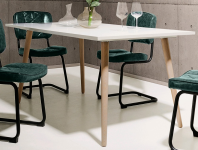 Jedálenský stôl Göteborg 160x90 cm, biela / dub sonoma