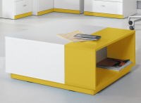 Konferenčný stolík Mobi, biely/žltý