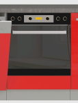 Kuchynská skrinka pre vstavanú rúru Rose 60DG, 60 cm, červený lesk