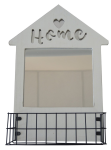 Nástenné zrkadlo Home, tvar domčeka s košíkom