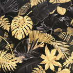 Obraz na plátne Čiernozlaté tropické listy, 80x80 cm