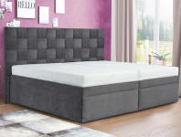 Posteľ boxspring Levit 180x200 cm, šedá látka