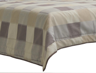 Prikrývka na posteľ 180x200 cm, béžový kockovaný vzorvzor