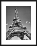 Rámovaný obraz Eiffelova veža 40x50 cm, čiernobiely