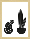 Rámovaný obraz Nordic kaktusy, 18x24 cm