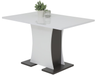 Rozkladací jedálenský stôl Susanne 120x80 cm, lesklá biela/antracit