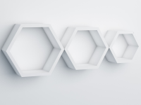Sada 3 poličiek Hexagon, biele