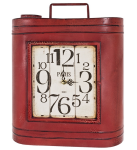 Schránka na kľúče s hodinami Pietra, červená s vintage optikou
