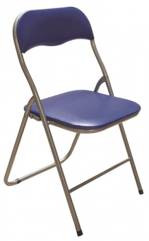 Skladacia stolička Foldus, modrá ekokoža