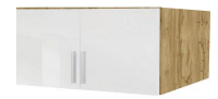Skriňový nadstavec Celle, 91 cm, dub wotan/biely lesk