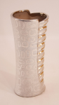 Úzká váza strieborná, rebrovaná, 26 cm