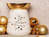 Vianočné dekorácie Aromalampa, zlatá/biela
