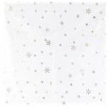 Vianočný obrus Zlaté vločky, biely, 80x80 cm