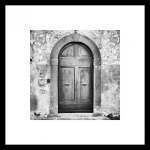 Zarámovaný obraz Oblúkové dvere 50x50 cm, černobiely