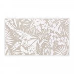 Béžovo-biela bavlnená kúpeľňová predložka L'appartement Floral, 100 x 180 cm
