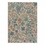 Béžovo-zelený vonkajší koberec Universal Floral, 115 x 115 cm