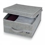 Béžový úložný box Domopak Ella, výška 18 cm