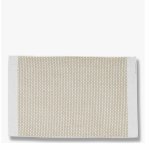 Biela/béžová textilná kúpeľňová predložka 50x80 cm Grid – Mette Ditmer Denmark