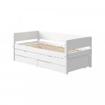 Biela detská posteľ s prídavným výsuvným lôžkom a úložným priestorom Flexa White