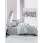 Biele obliečky na dvojlôžko z bavlneného saténu Cotton Box Elegant, 240 x 260 cm