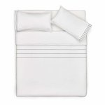 Biele predĺžené obliečky na dvojlôžko z bavlneného perkálu 220x240 cm Cintia – Kave Home